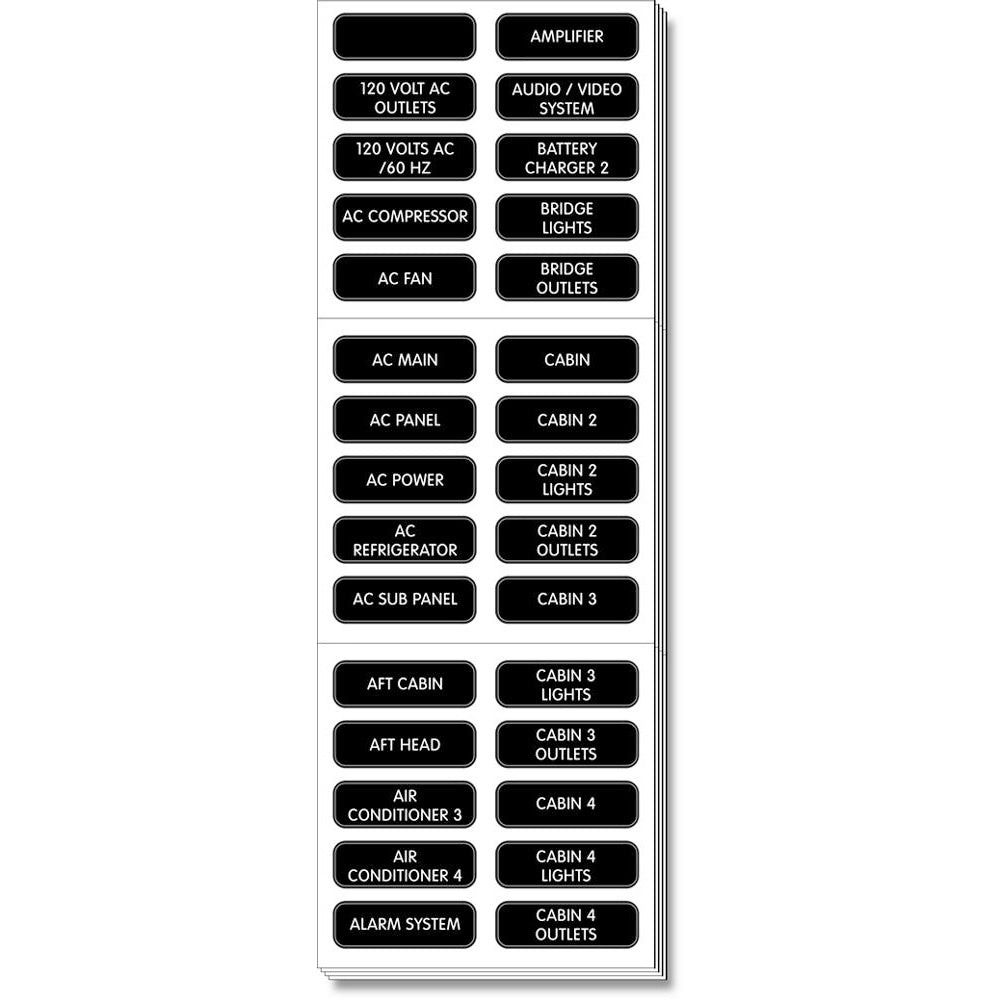 Blue Sea 8067 AC Panel Extended 120 Label Set [8067]