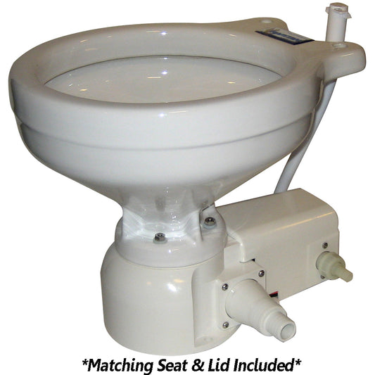 Raritan Sea Era QC Toilet - Marine Size - Freshwater Solenoid - Straight  90 Discharge - Smart Toilet Control - 12v [162MF012]