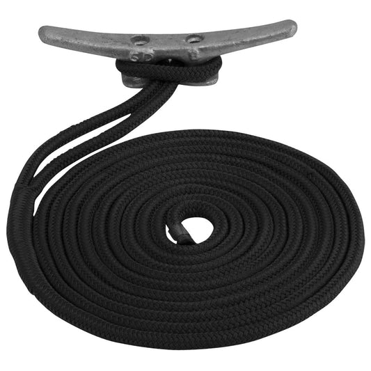 Sea-Dog Double Braided Nylon Dock Line - 5/8" x 25 - Black [302116025BK-1]