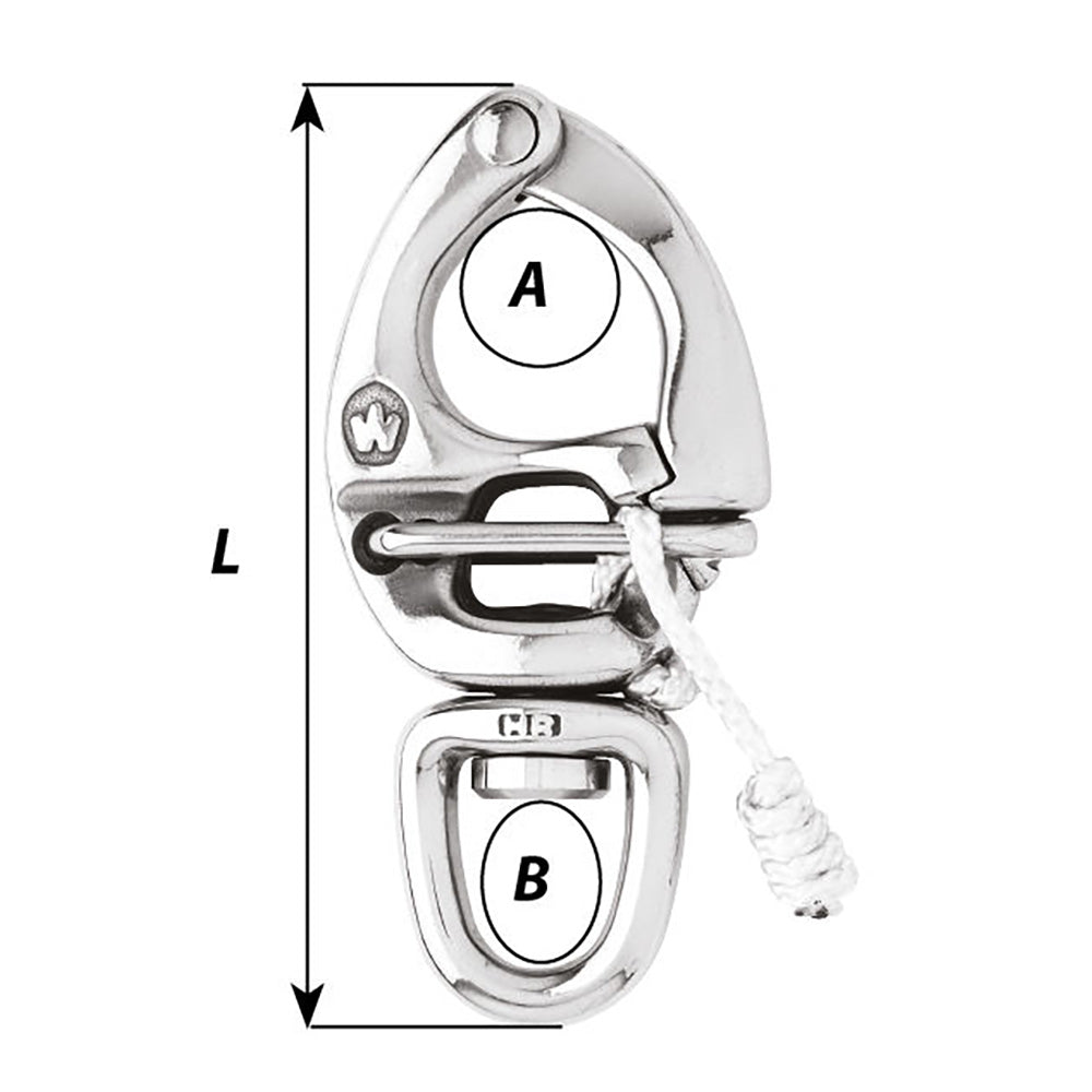 Wichard HR Quick Release Snap Shackle With Swivel Eye - 90mm Length - 3-35/64" [2675W]